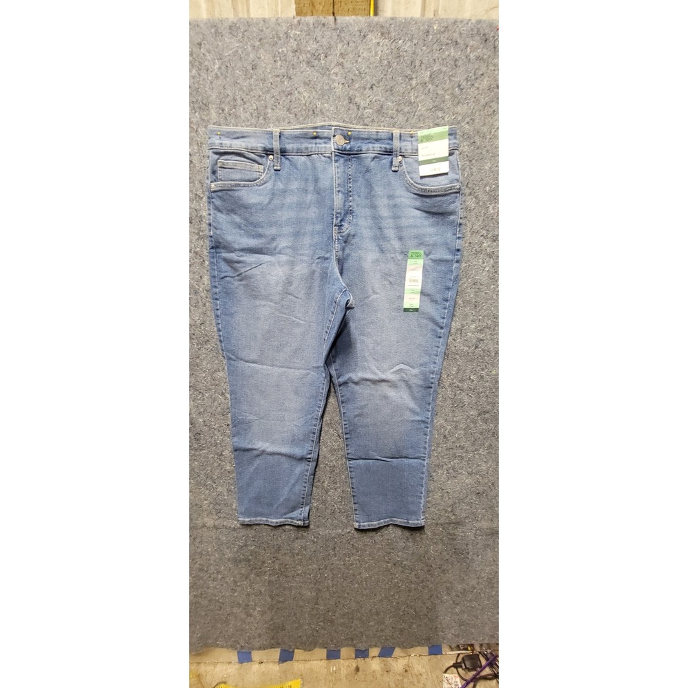 Terra & Sky Women's Core Straight Leg Petite Blue Jeans Size 16W NWT